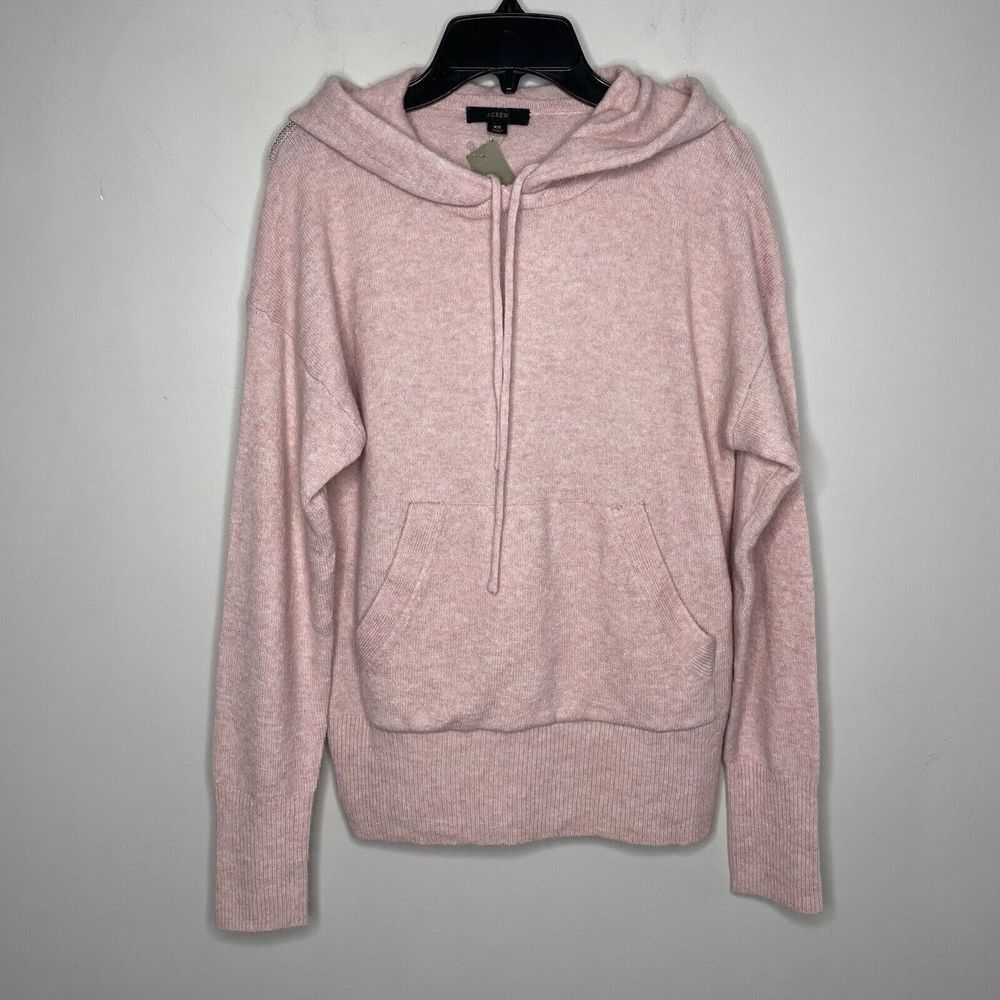 J CREW Sweater Womens XS Pink Hoodie Supersoft Yarn Wool Alpaca BD410